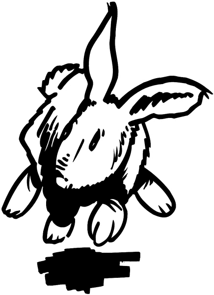 Long earred rabbit vinyl sticker. Customize on line. Animals Insects Fish 004-0866  